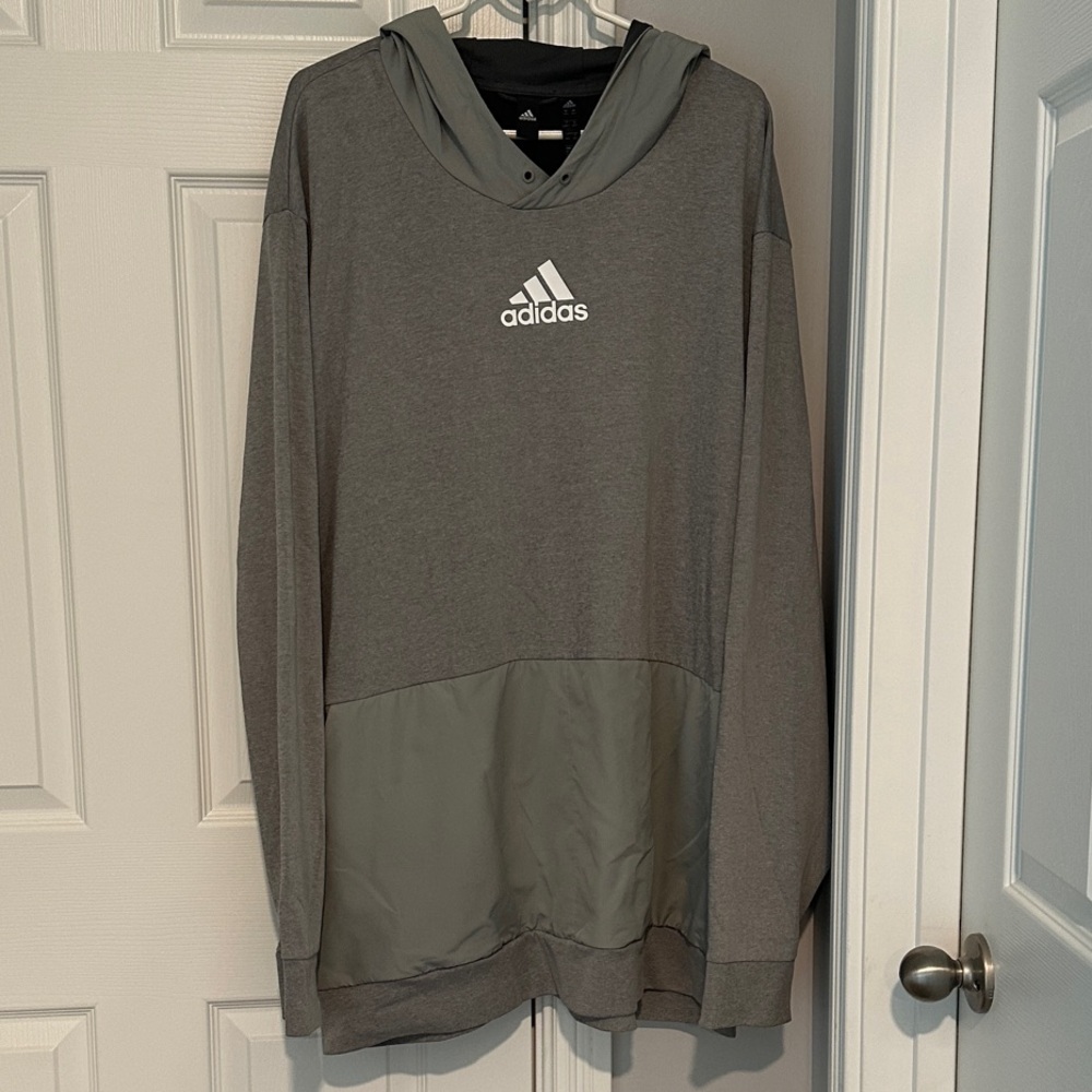 Adidas Men's Two-Tone Gray Hoodie lightweight dry fit big and tall size 4xlt